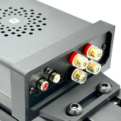 Bass shaker amplifier mount for sim racing rig designed for Fosi Audio V3 and 8040 aluminium profile. Best way to mount Fosi audio to a sim racing cockpit