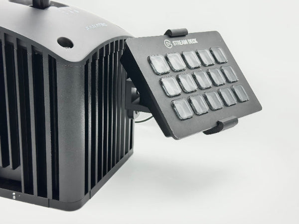 Fanatec ClubSport Shifter Stream Deck Mount with height, left-to-right and tilt adjustment. Fits 15-key MK1, MK2 and Scissor Keys. All hardware included.