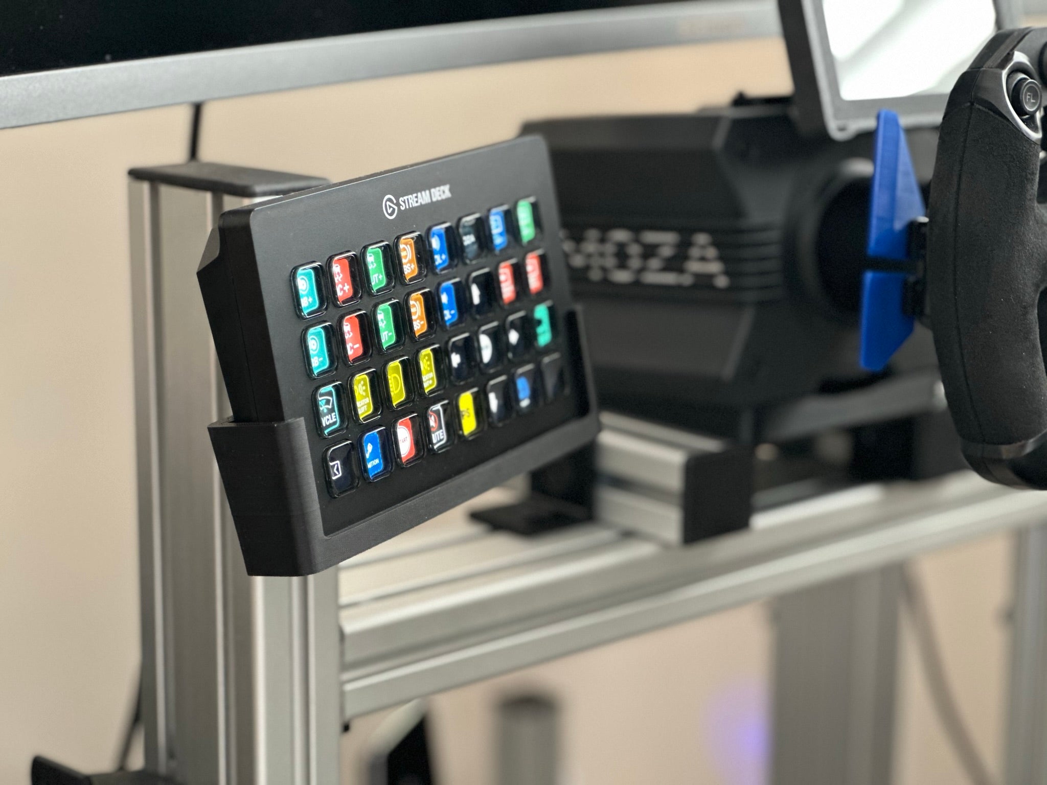 Stream Deck XL Cockpit Mount - StreamDeck XL Mount Sim Racing Bucket ...