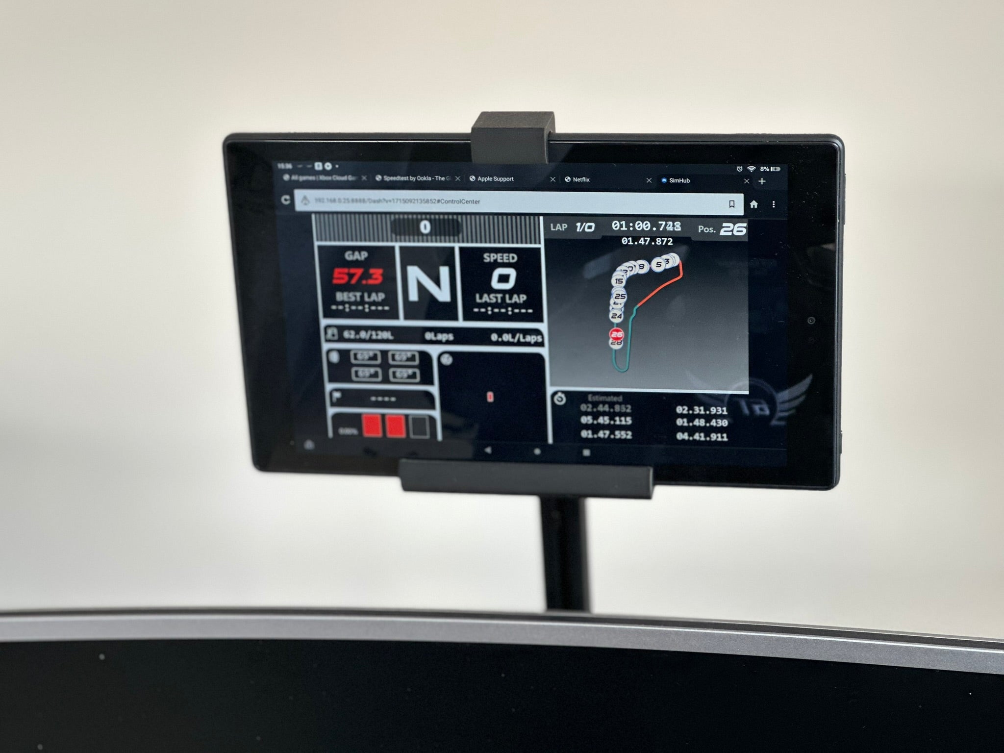Chunky Tablet Mount Arms - Sim Racing Tablet Holder, Tablet Holder Sim ...