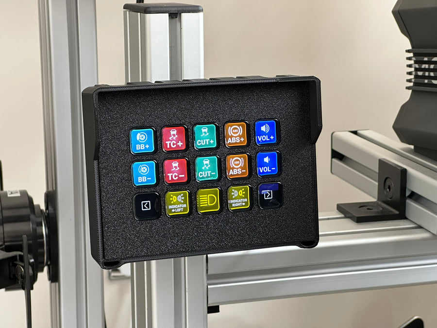 StreamDeck Enclosure MK2 Mount for Aluminium Profile Extrusions 4080 3060, Stream Deck Sim Racing Case, streamdeck enclosure, Sim Rig Stream