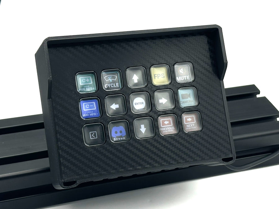 StreamDeck Enclosure MK2 Mount for Aluminium Profile Extrusions 4080 3060, Stream Deck Sim Racing Case, streamdeck enclosure, Sim Rig Stream