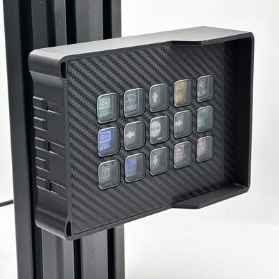 Vertical and Asymmetric StreamDeck Enclosure MK2 Mount for Aluminium Profile Extrusions 4080, Stream Deck Sim Racing Case