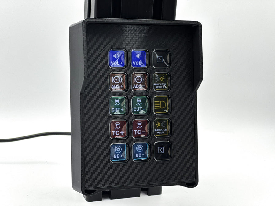Vertical and Asymmetric StreamDeck Enclosure MK2 Mount for Aluminium Profile Extrusions 4080, Stream Deck Sim Racing Case