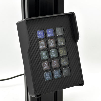 Vertical and Asymmetric StreamDeck Enclosure MK2 Mount for Aluminium Profile Extrusions 4080, Stream Deck Sim Racing Case