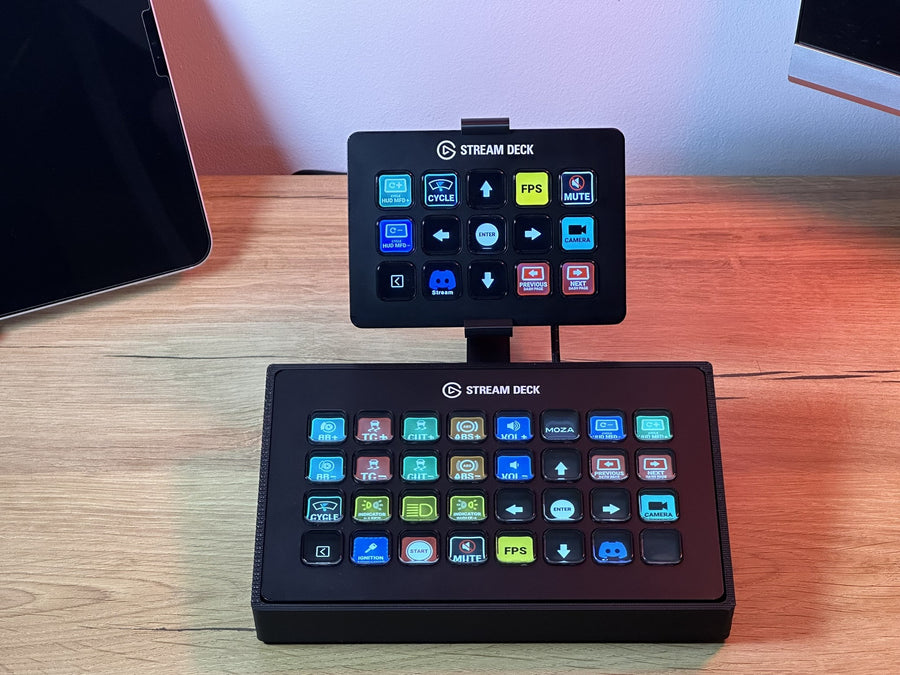 Adjustable Dual Stream Deck Stand - Stream Deck XL and streamdeck mk2, streamdeck plus, Stream Decl Plus, Streamdeck XL Desk Stand Holder