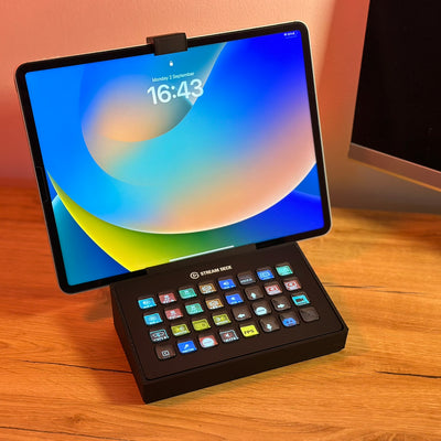 Adjustable Dual Stream Deck Stand - Stream Deck XL and streamdeck mk2, streamdeck plus, Stream Decl Plus, Streamdeck XL Desk Stand Holder