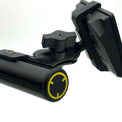 Stream Deck 15 Keys mount for the Fanatec ClubSport GT Cockpit, perfect for sim racing streamers. Holds the Elgato Stream Deck (MK1, MK2, or Scissor Keys) within reach of the wheel for OBS scenes, chat overlays, and race controls. Fully adjustable RAM Mount system available with a 5.5cm or 9.5cm arm — pick the length that suits your rig. Bolts included, vibration-resistant under hard braking.