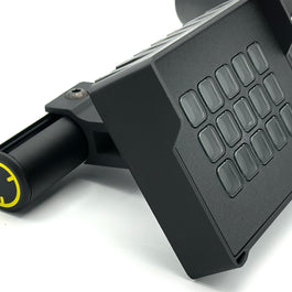 3D printed Fanatec ClubSport accessory arm adapter for the Stream Deck enclosure, close-up detail
