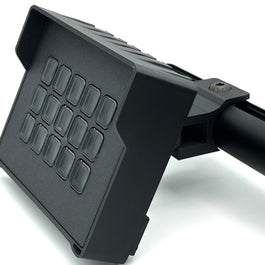 Stream Deck enclosure installed on Fanatec ClubSport GT Cockpit accessory arm with 15-key Elgato Stream Deck fitted