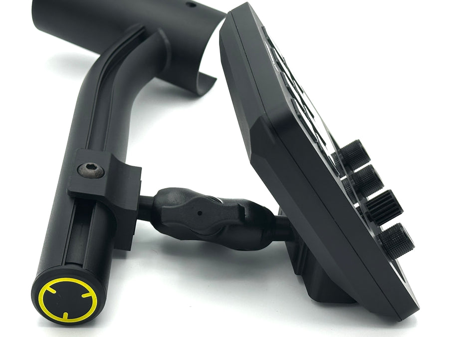 Feature-focused
Stream Deck Plus mount for Fanatec ClubSport GT Cockpit, designed for sim racers who want physical dials within reach of the wheel. The bracket secures the Elgato Stream Deck Plus — 8 LCD keys, 4 rotary dials, and a touchstrip — to the ClubSport Accessory Arm via a fully adjustable RAM Mount. Ideal for adjusting brake bias, traction control, and ABS on the fly.