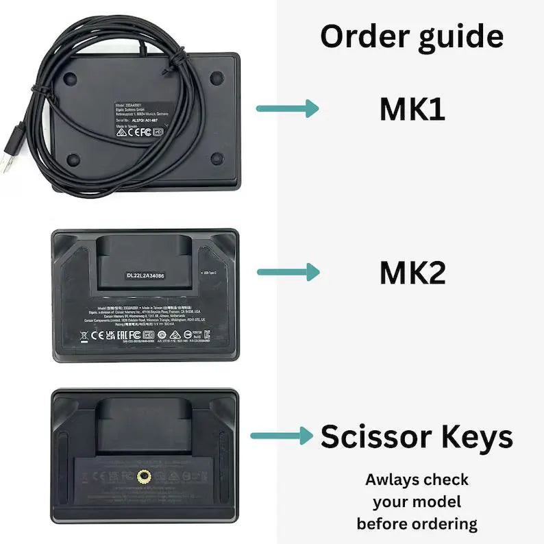Fanatec ClubSport Shifter Stream Deck Mount with height, left-to-right and tilt adjustment. Fits 15-key MK1, MK2 and Scissor Keys. All hardware included.
