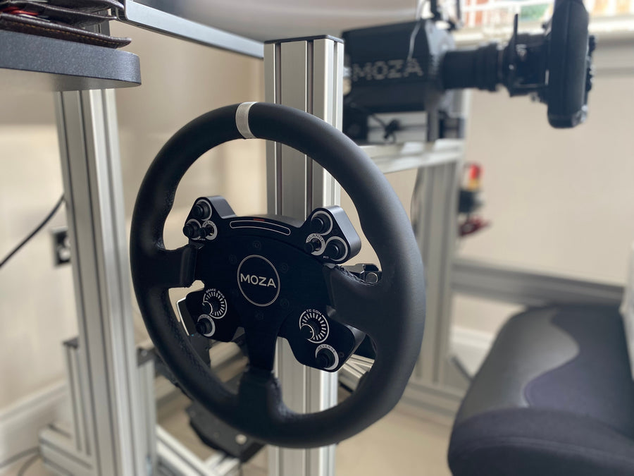 MOZA Quick Release for Steering Wheel Black add for sim racers great to display the secorday steering wheel. CS GS FSR Wheel and RS Steering QR wall mount and Aluminium Profile Mount. Bolts M8 Frame holder MOZA. Mount for Alu Cockpits MOZA Upgrade