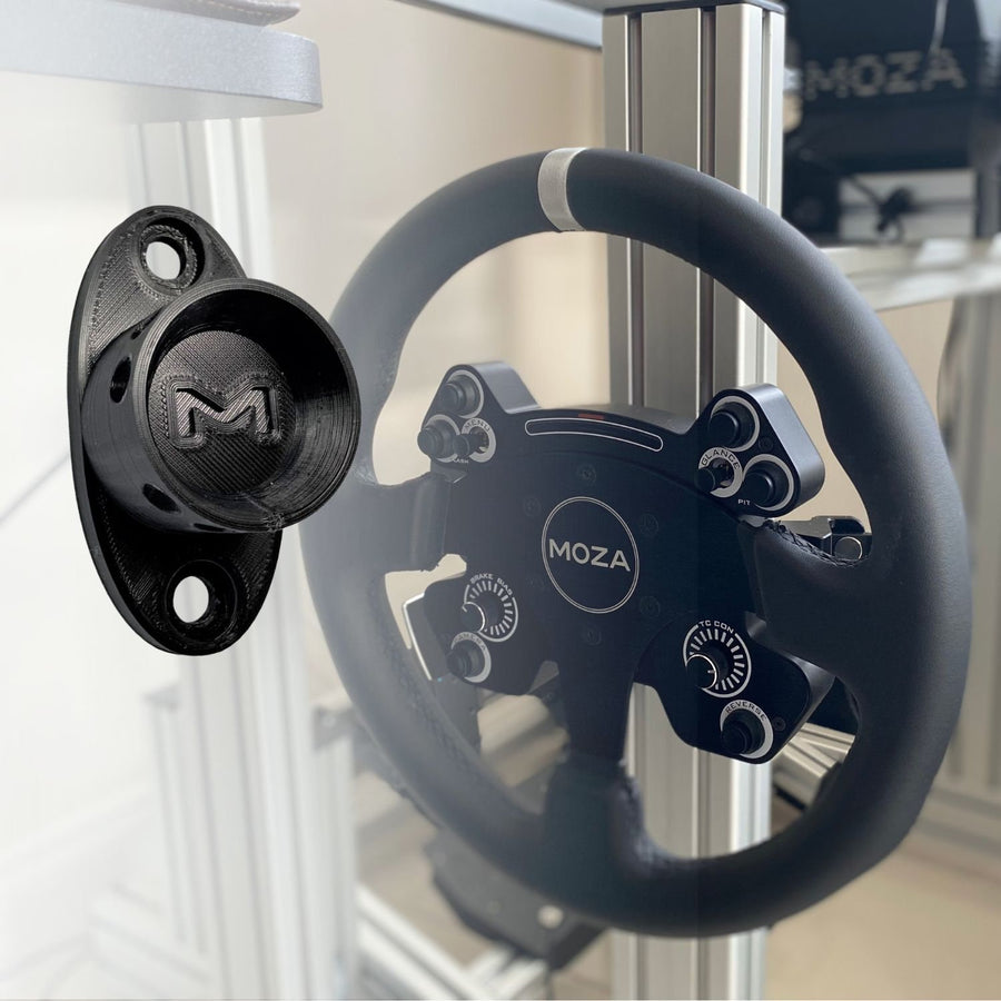 MOZA Quick Release for Steering Wheel Black add for sim racers great to display the secorday steering wheel. CS GS FSR Wheel and RS Steering QR wall mount and Aluminium Profile Mount. Bolts M8 Frame holder MOZA. Mount for Alu Cockpits MOZA Upgrade