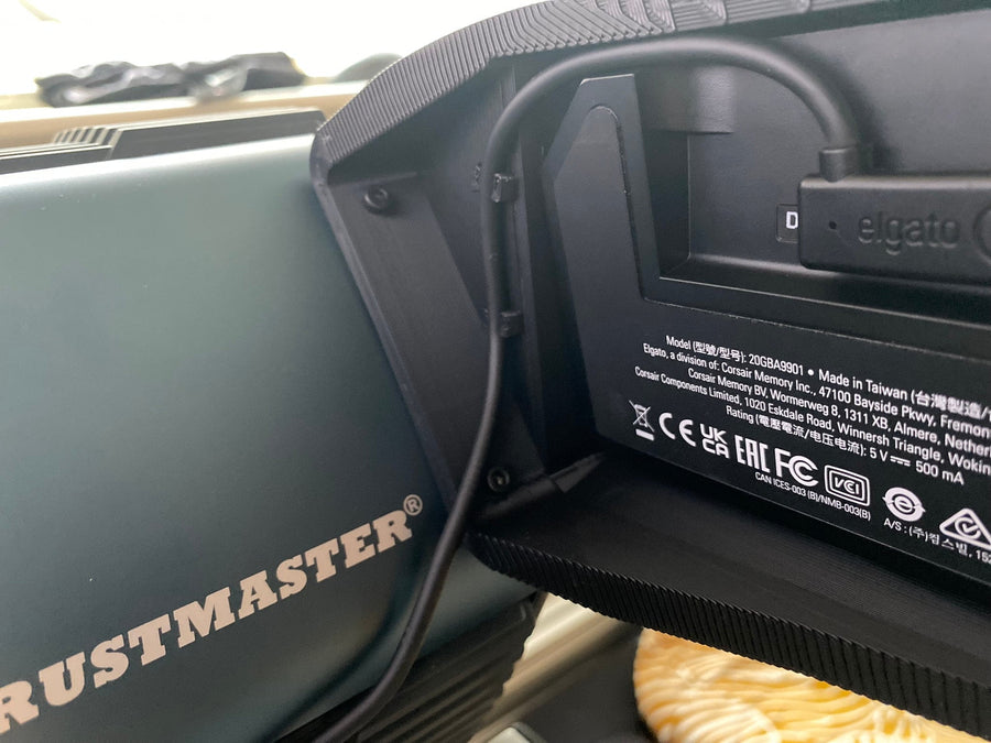 StreamDeck Mk2 Mount for Thrustmaster T818 - Left Mount for Stream Deck, Cable Management Mount, Stream Deck mount 15 keys, Streamer setup