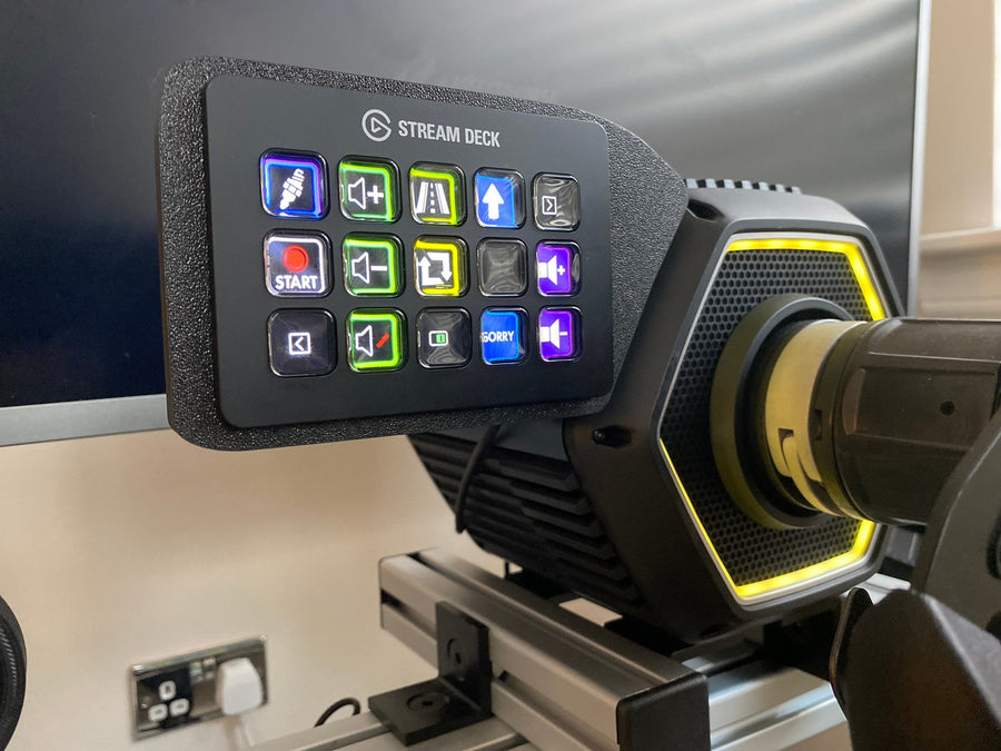 StreamDeck Mk2 Mount for Thrustmaster T818 - Left Mount for Stream Deck, Cable Management Mount, Stream Deck mount 15 keys, Streamer setup