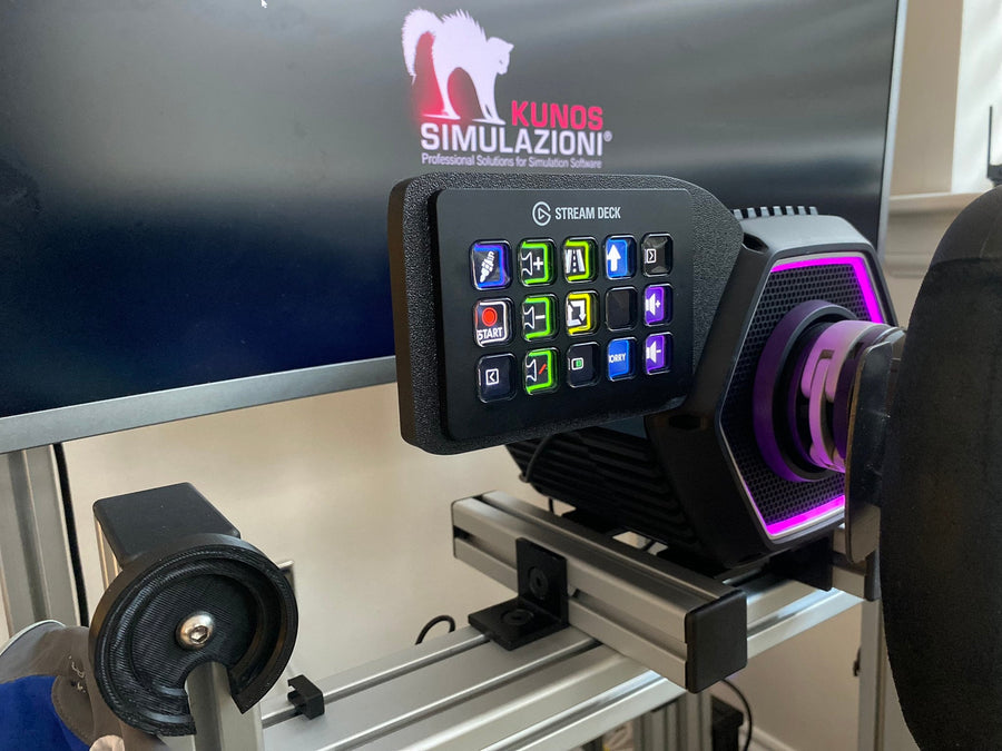 StreamDeck Mk2 Mount for Thrustmaster T818 - Left Mount for Stream Deck, Cable Management Mount, Stream Deck mount 15 keys, Streamer setup