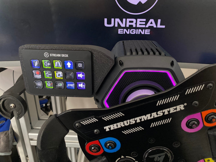 StreamDeck Mk2 Mount for Thrustmaster T818 - Left Mount for Stream Deck, Cable Management Mount, Stream Deck mount 15 keys, Streamer setup
