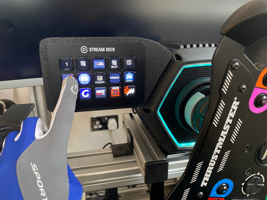 StreamDeck Mk2 Mount for Thrustmaster T818 - Left Mount for Stream Deck, Cable Management Mount, Stream Deck mount 15 keys, Streamer setup