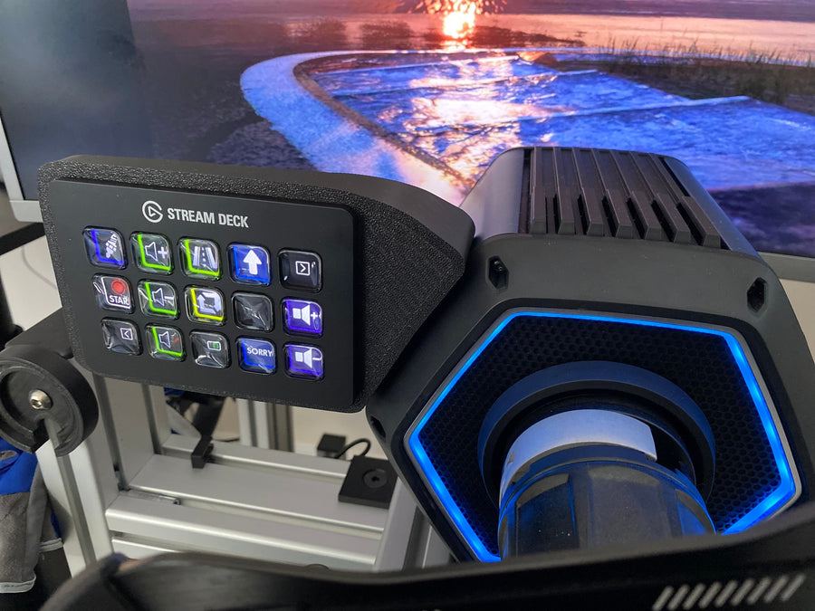 StreamDeck Mk2 Mount for Thrustmaster T818 - Left Mount for Stream Deck, Cable Management Mount, Stream Deck mount 15 keys, Streamer setup