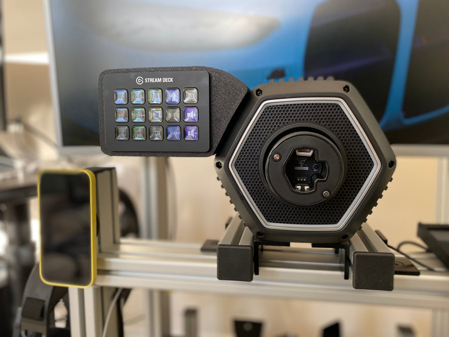 StreamDeck Mk2 Mount for Thrustmaster T818 - Left Mount for Stream Deck, Cable Management Mount, Stream Deck mount 15 keys, Streamer setup