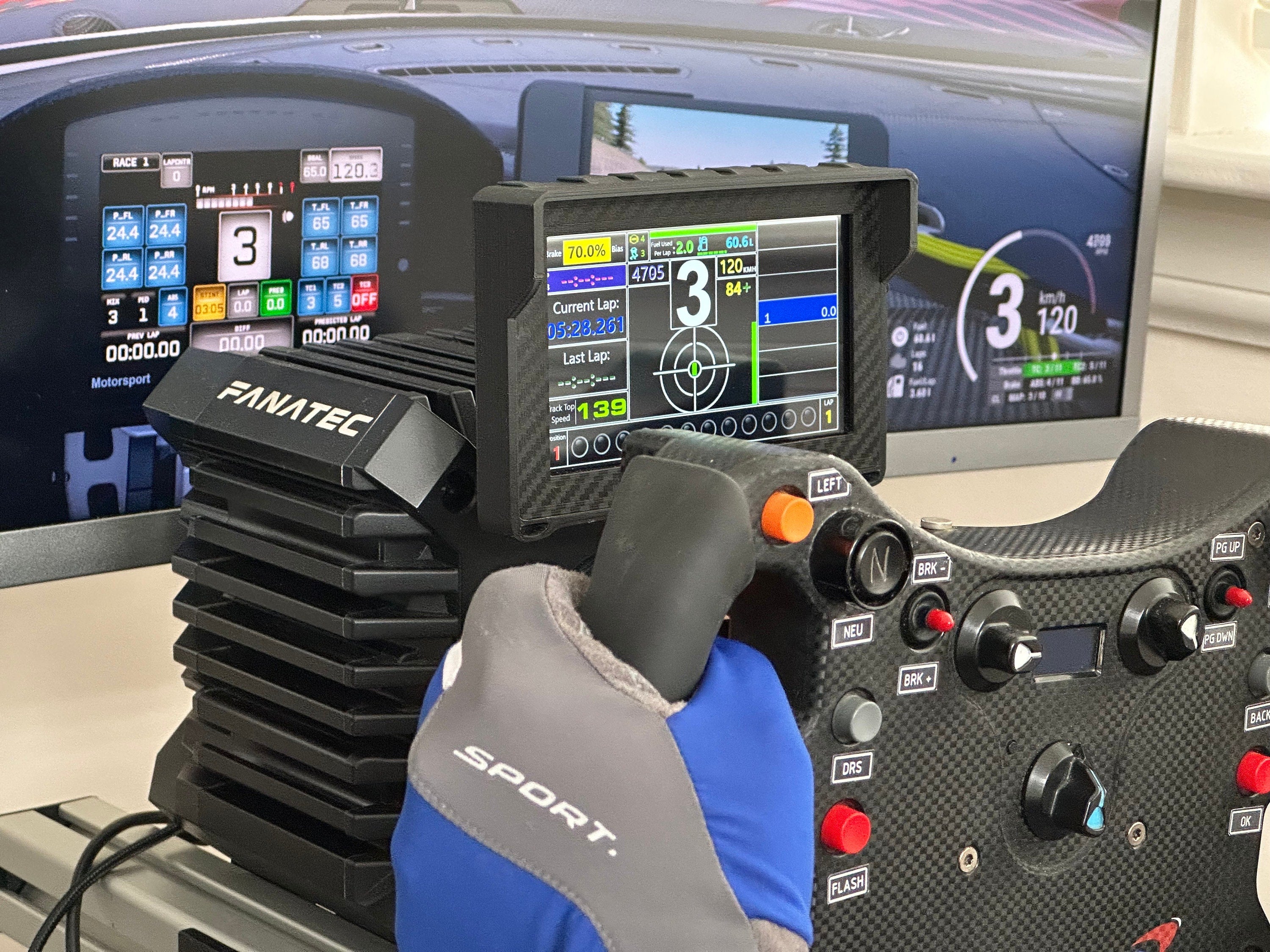 5” Sim Racing Dashboard for MOZA, Fanatec & Thrustmaster T818 ...